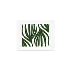 Maldives Minimalist Botanical Abstract in Forest Green and White  Art Print Gallery Image 1