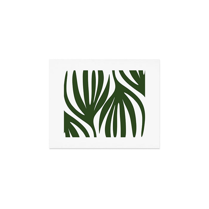 Maldives Minimalist Botanical Abstract in Forest Green and White  Art Print Gallery Image 1