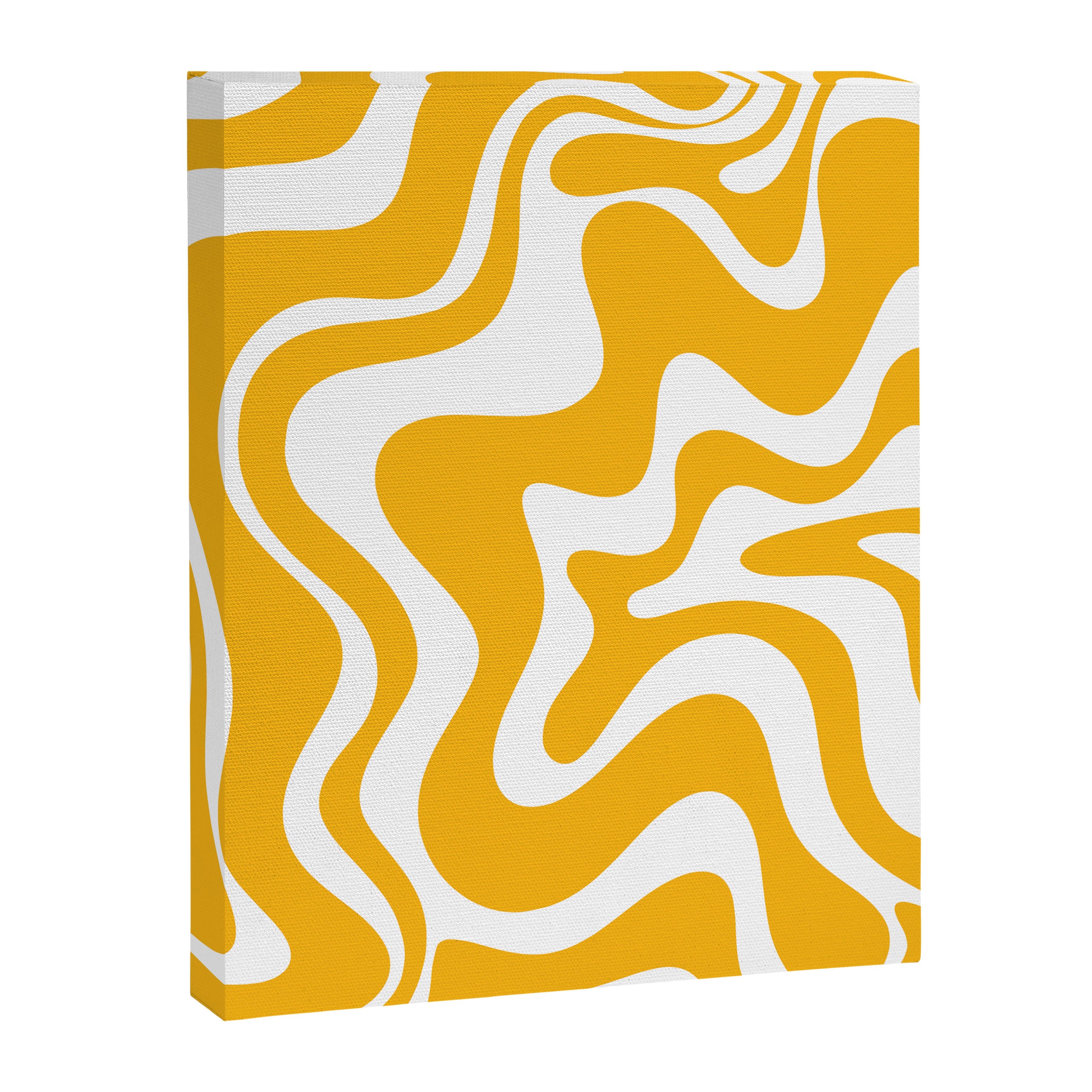 Marigold Liquid Swirl - Retro Modern Abstract Pattern in Yellow-Orange Canvas Print Gallery Image 6