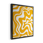 Marigold Liquid Swirl - Retro Modern Abstract Pattern in Yellow-Orange Framed Canvas Print Gallery Image 2