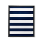 Marinière Nautical Navy Blue and White Mariniere Stripes  Framed Canvas Print Gallery Image 8