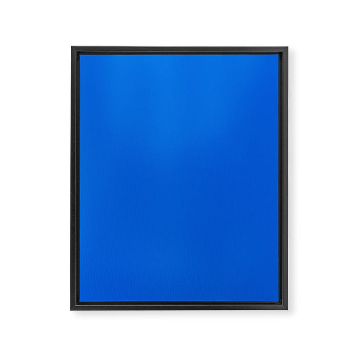 Maximal Blue Solid Color Framed Canvas Print Gallery Image 1