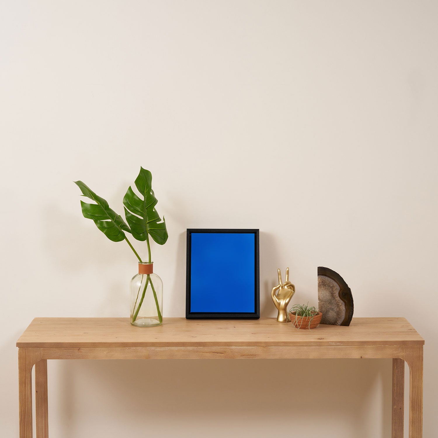 Maximal Blue Solid Color Framed Canvas Print Gallery Image 4