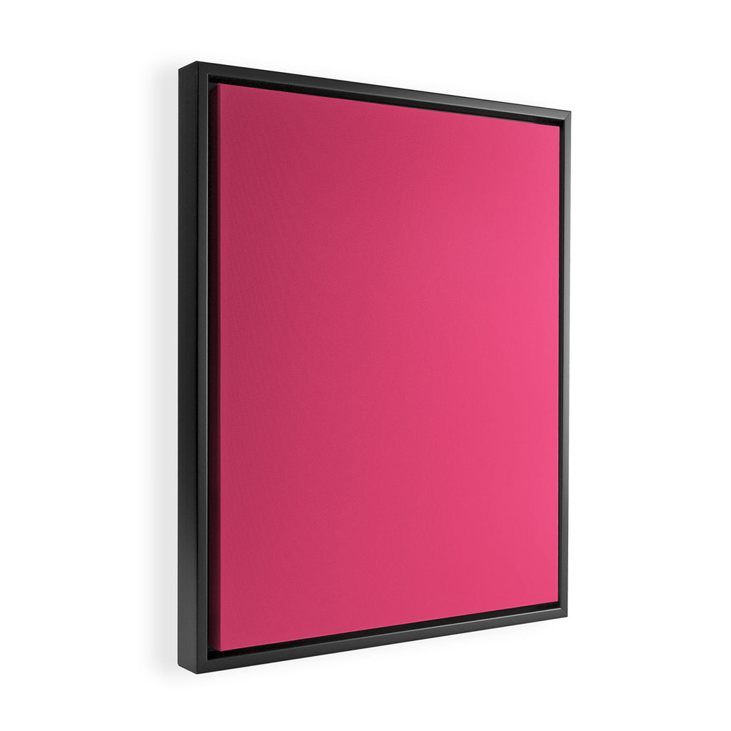 Maximal Hot Pink Solid Color Framed Canvas Print Gallery Image 2