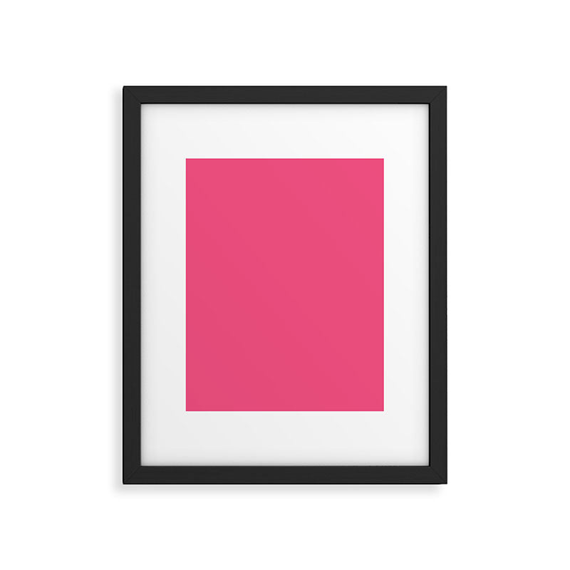 Maximal Hot Pink Solid Color Framed Art Print Gallery Image 6