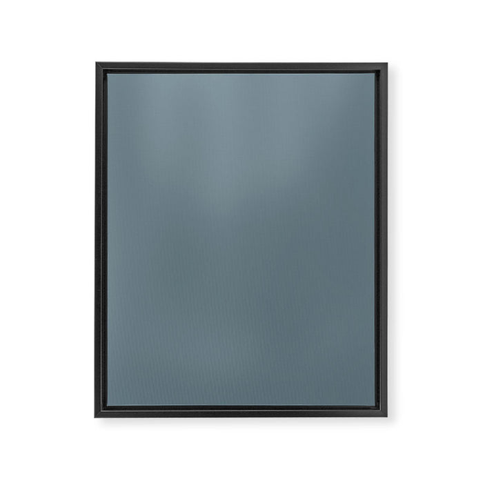 Medium Neutral Blue Gray Solid  Framed Canvas Print Gallery Image 1