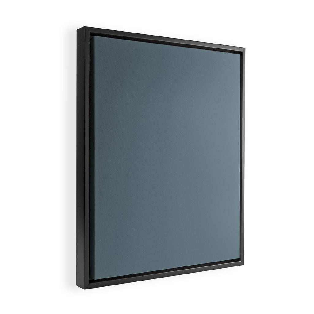 Medium Neutral Blue Gray Solid  Framed Canvas Print Gallery Image 2