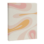 Mellow Flow Retro 60s 70s Abstract Pattern Pale Pink and Mustard Canvas Print Gallery Image 6