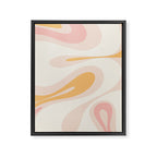 Mellow Flow Retro 60s 70s Abstract Pattern Pale Pink and Mustard Framed Canvas Print Gallery Image 6