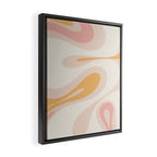 Mellow Flow Retro 60s 70s Abstract Pattern Pale Pink and Mustard Framed Canvas Print Gallery Image 2