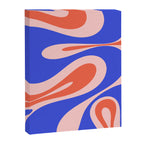 Mellow Flow Retro 60s 70s Abstract Pattern Royal Blue Pink Orange Canvas Print Gallery Image 6