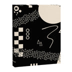 Memphis Redux New 80s Geometric Abstract Pattern in Black and Almond Cream Canvas Print Gallery Image 8