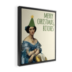 Merry Christmas, Bitches - Funny Rude Xmas Holiday Wishes Framed Canvas Print Gallery Image 2