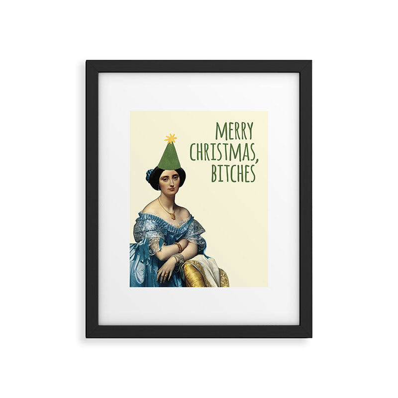 Merry Christmas, Bitches - Funny Rude Xmas Holiday Wishes Framed Art Print Gallery Image 5