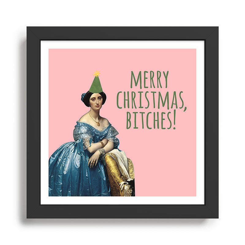 Merry Christmas, Bitches! - Ingres on Pink Framed Art Print Gallery Image 1