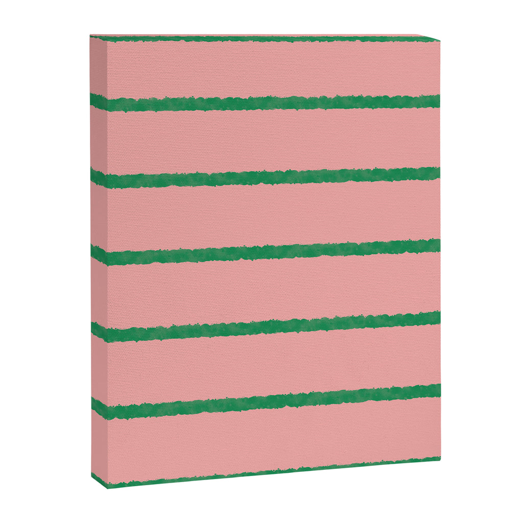 Miami Simple Stripe Pink and Green Pattern Canvas Print Gallery Image 8
