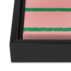 Miami Simple Stripe Pink and Green Pattern Framed Canvas Print Gallery Image 3