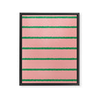 Miami Simple Stripe Pink and Green Pattern Framed Canvas Print Gallery Image 8