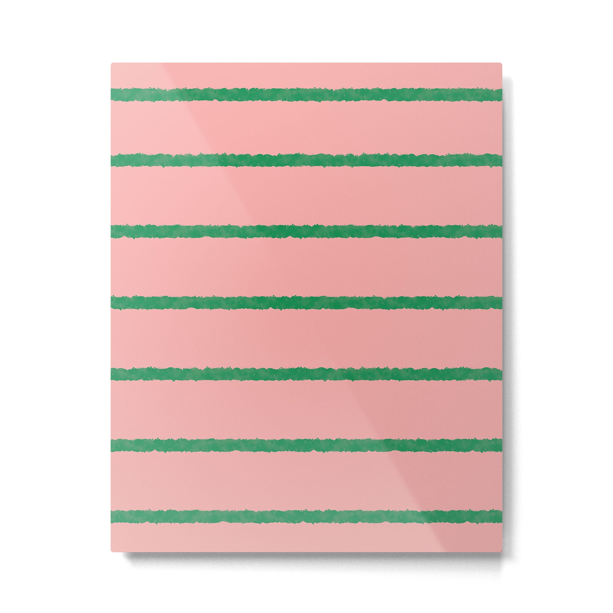 Miami Simple Stripe Pink and Green Pattern Metal Print Gallery Image 6