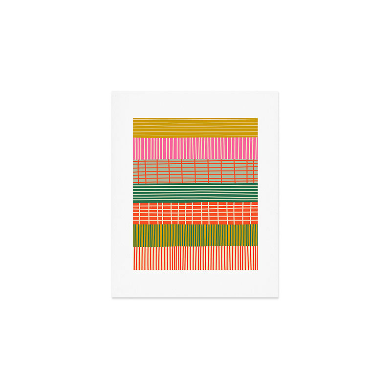 Mid Century Finnish Patchwork Abstract Stripe Pattern Art Print Gallery Image 1