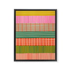 Mid Century Finnish Patchwork Abstract Stripe Pattern Framed Canvas Print Gallery Image 6