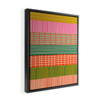 Mid Century Finnish Patchwork Abstract Stripe Pattern Framed Canvas Print Gallery Image 2