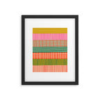 Mid Century Finnish Patchwork Abstract Stripe Pattern Framed Art Print Gallery Image 5