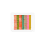 Mid Century Finnish Patchwork Vertical Stripe Pattern Art Print Gallery Image 1
