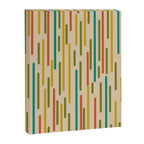 Mid Century Mod Line Dance Pattern in Orange, Teal, Mustard, Olive, and Beige Canvas Print Gallery Image 8