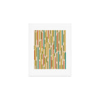 Mid Century Mod Line Dance Pattern in Orange, Teal, Mustard, Olive, and Beige Art Print Gallery Image 1