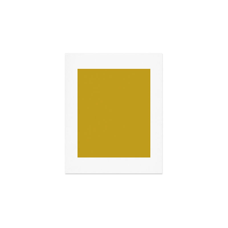 Mid Century Mod Mustard Yellow Solid Art Print Gallery Image 1