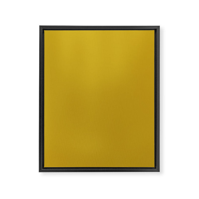 Mid Century Mod Mustard Yellow Solid Framed Canvas Print Gallery Image 8