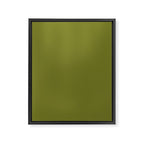 Mid Century Mod Olive Avocado Green Solid Colour  Framed Canvas Print Gallery Image 8
