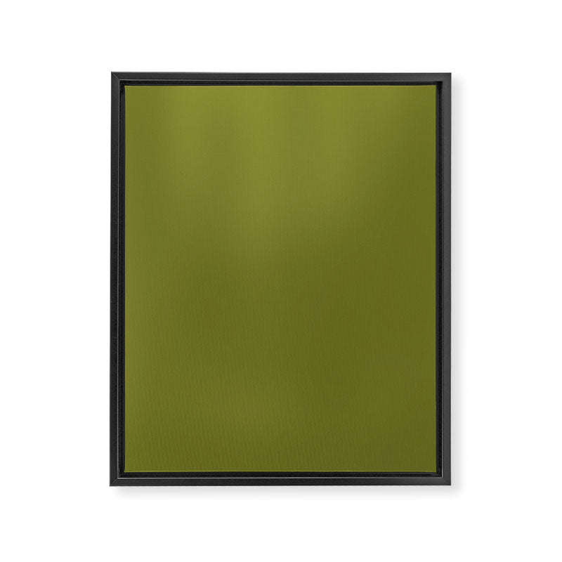 Mid Century Mod Olive Avocado Green Solid Colour  Framed Canvas Print Gallery Image 8