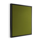 Mid Century Mod Olive Avocado Green Solid Colour  Framed Canvas Print Gallery Image 2