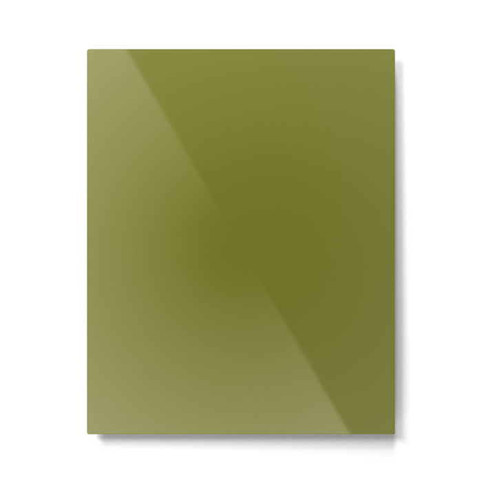 Mid Century Mod Olive Avocado Green Solid Colour  Metal Print Gallery Image 1