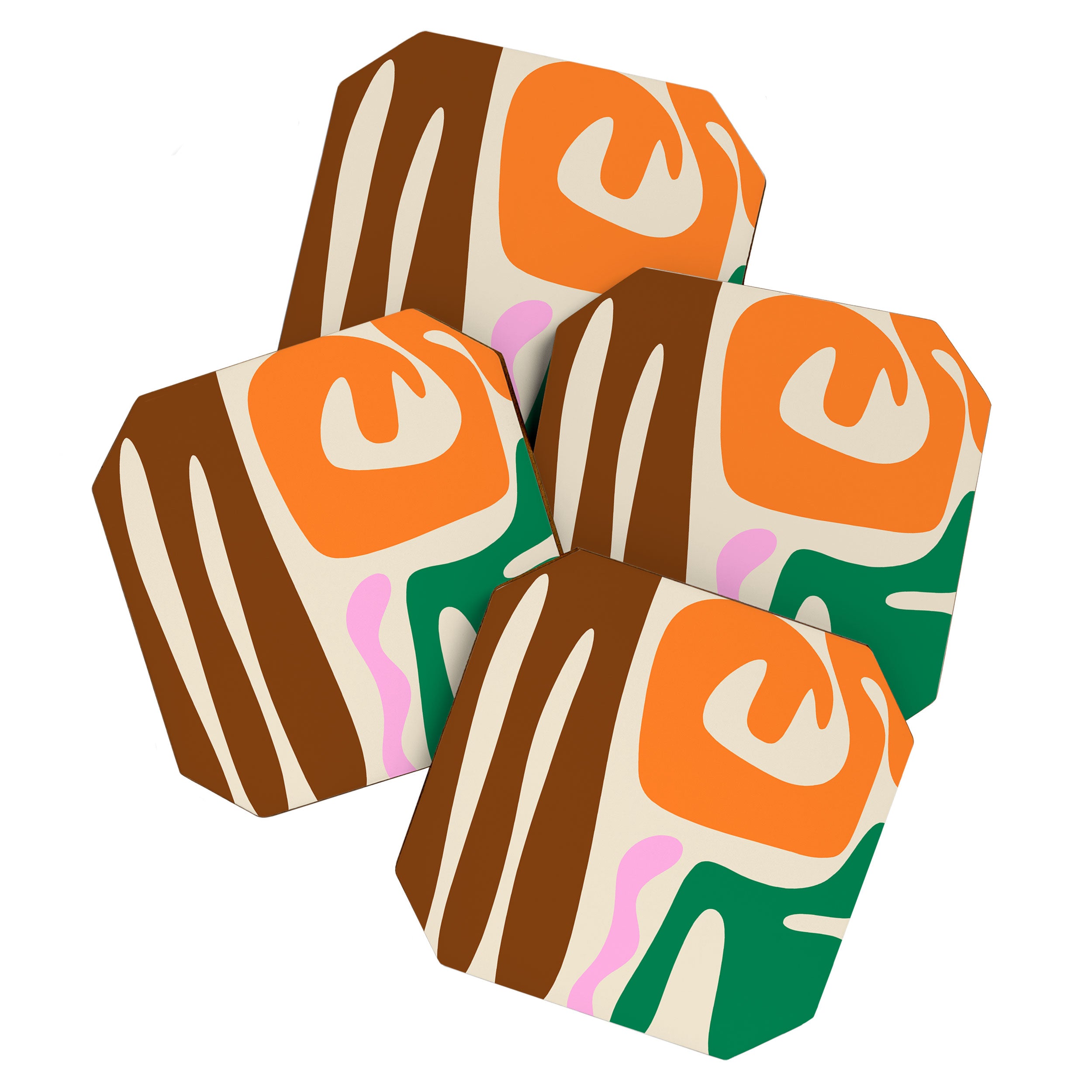 Mid Century Modern Abstract Kwaito Contemporary Pattern Coaster Gallery Image 1