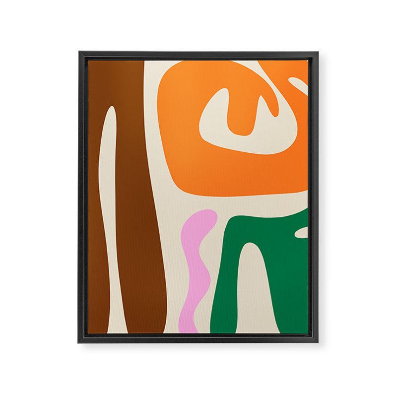Mid Century Modern Abstract Kwaito Contemporary Pattern Framed Canvas Print Gallery Image 8