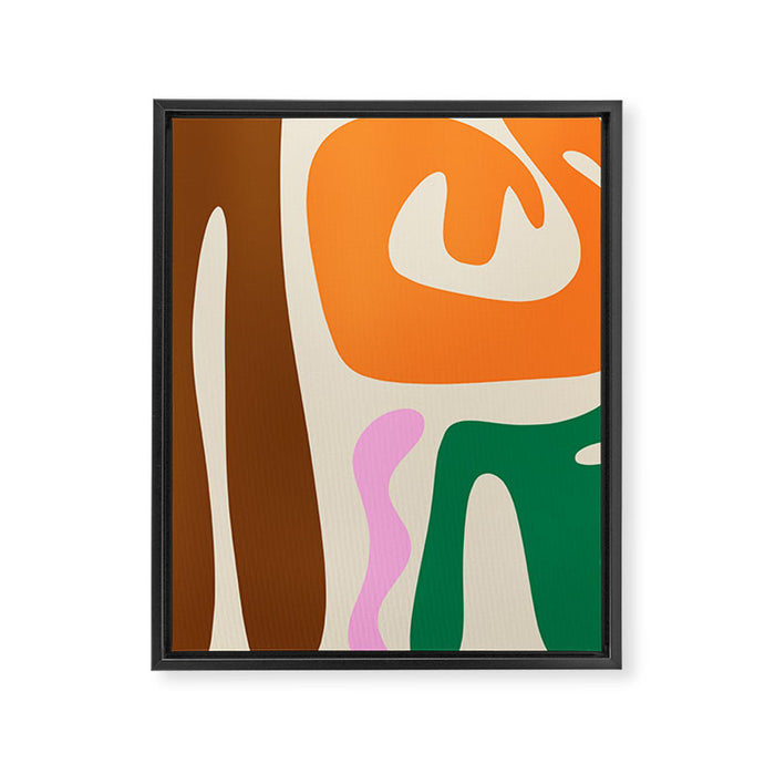 Mid Century Modern Abstract Kwaito Contemporary Pattern Framed Canvas Print Gallery Image 1