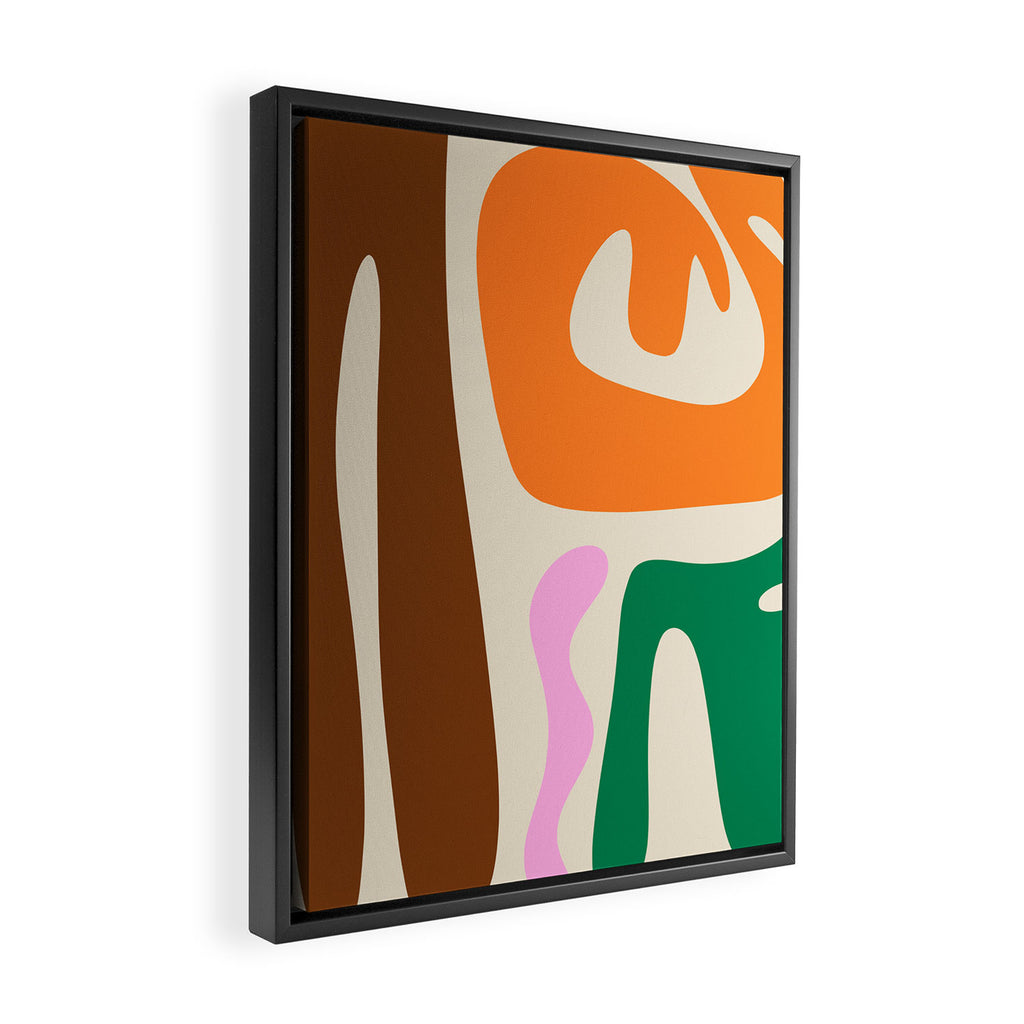 Mid Century Modern Abstract Kwaito Contemporary Pattern Framed Canvas Print Gallery Image 2