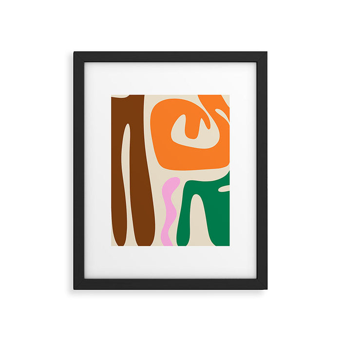 Mid Century Modern Abstract Kwaito Contemporary Pattern Framed Art Print Gallery Image 1