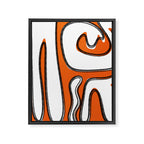 Mid Century Modern Abstract Kwaito in Orange Black White Framed Canvas Print Gallery Image 8