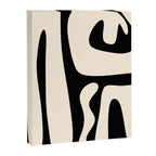 Mid Century Modern Abstract Kwaito Pattern in Black and Cream Canvas Print Gallery Image 8