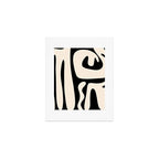 Mid Century Modern Abstract Kwaito Pattern in Black and Cream Art Print Gallery Image 1