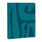 Mid Century Modern Abstract Kwaito Pattern in Teal Blue Tones Canvas Print Gallery Image 8