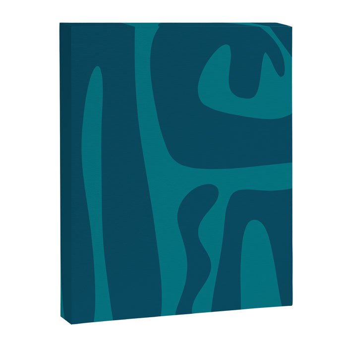Mid Century Modern Abstract Kwaito Pattern in Teal Blue Tones Canvas Print Gallery Image 1