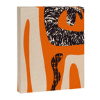 Mid Century Modern Abstract Kwaito Textured Pattern Orange Black Cream Canvas Print Gallery Image 8