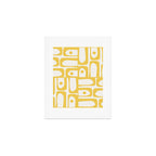 Mid Century Modern Abstract Lemon Yellow and Off White Piquet Multi Pattern  Art Print Gallery Image 1