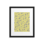 Mid Century Modern Abstract Loop Pattern in Light Linden Yellow and Gray Framed Art Print Gallery Image 6