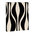 Mid Century Modern Abstract Lounge Pattern in Black and Almond Cream  Canvas Print Gallery Image 8